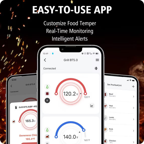Thermomètre à viande Bluetooth GrillTemp Pro